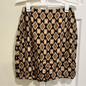 Ann Taylor Silk Pattern Mini Pencil Skirt